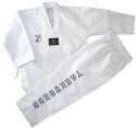 Dobok taekwondo DOUBLE Y "Elégance 2" col blanc