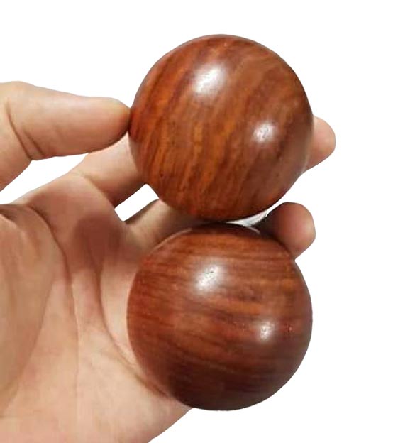 Marron-Rouleau de Massage anti stress en bois de rose (5cm), boule de