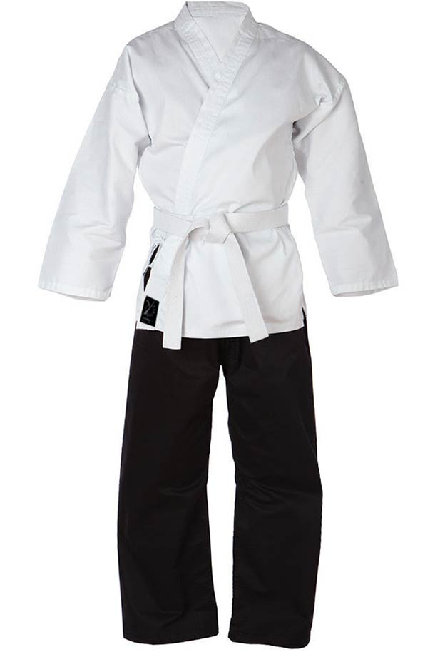 Kimono Karaté Noir DOUBLE Y - Vo Phuc Arts Martiaux - Polycoton 220g - Coupe Ample - Ne Rétrécit Pas