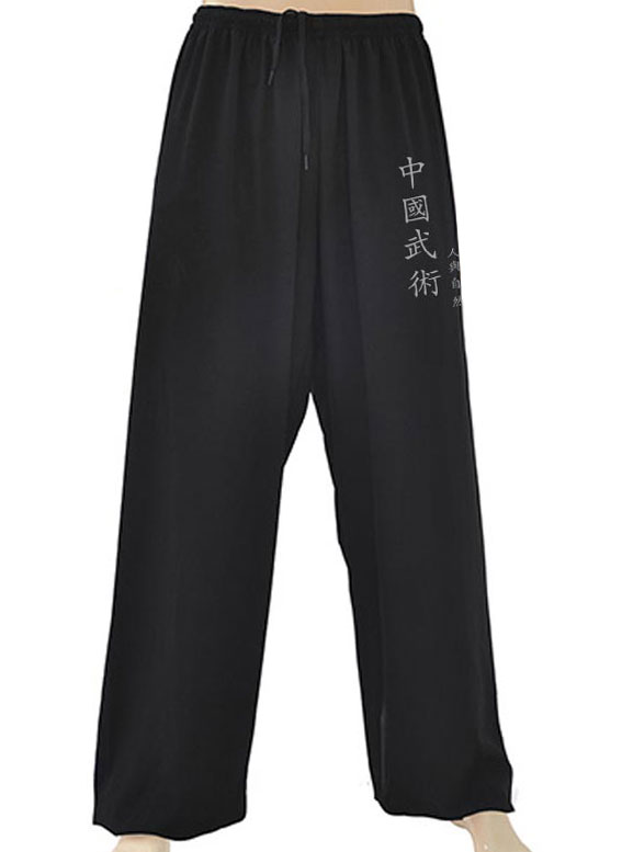TAO Pantalones de Kung Fu Wing Chun Kimono Negro Hombre Mujer Artes Marciales 